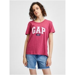Tmavě růžové dámské žíhané tričko GAP
