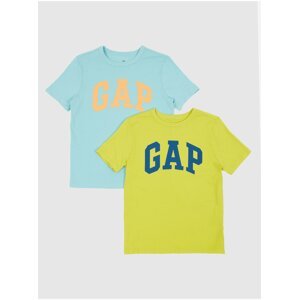 Sada dvou dětských triček v modré a žluté barvě GAP