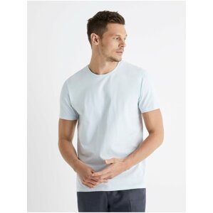 Světle modré pánské basic tričko Celio Neunir