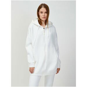 Bílá dámská mikina na zip s kapucí Guess Allie