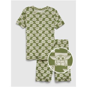 Béžovo-zelené vzorované dětské pyžamo GAP & Star Wars