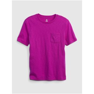 Tmavě růžové dětské tričko s kapsičkou GAP