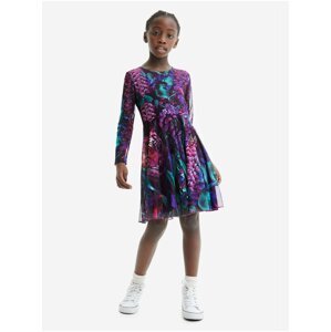 Černo-fialové holčičí vzorované šaty Desigual Aguirre