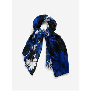 Tmavě modrý dámský květovaný šátek Desigual Daisy Pop
