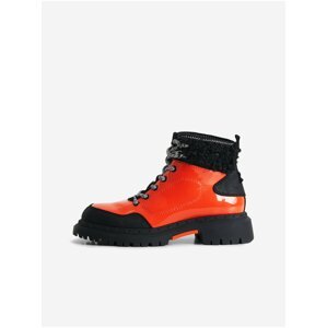 Černo-oranžové dámské kotníkové boty Desigual Trekking White
