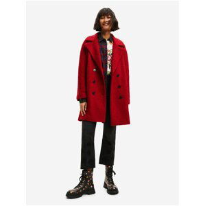 Červený dámský zimní kabát Desigual London