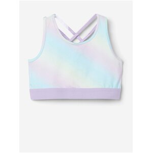 Růžovo-modrý holčičí vzorovaný crop top name it Delia