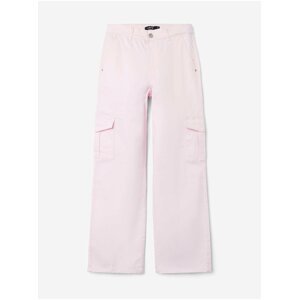 Světle růžové holčičí široké kalhoty s kapsami LIMITED by name it Hilse