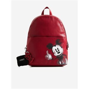 Červený dámský batoh s potiskem Desigual Mickey