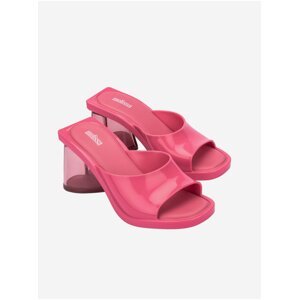 Růžové pantofle na podpatku Melissa Candy