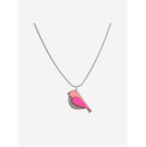 Dřevěný přívěsek na krk BeWooden Pink Bird Pendant