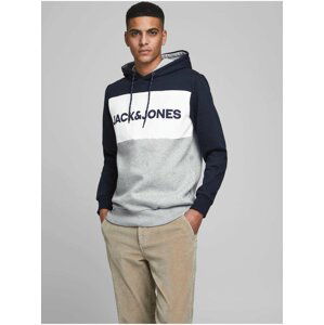 Modro-šedá mikina s kapucí Jack & Jones