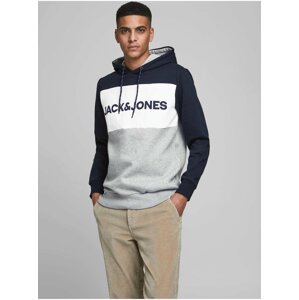 Modro-šedá mikina s kapucí Jack & Jones