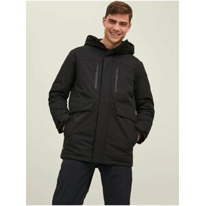 Černá parka s kapucí Jack & Jones Bach