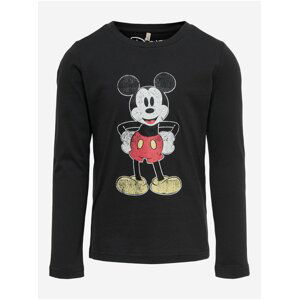 Černé holčičí tričko s dlouhým rukávem ONLY Mickey