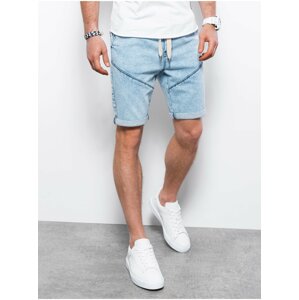 Světle modré pánské džínové kraťasy Ombre Clothing W361