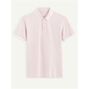 Světle růžové pánské basic polo tričko Celio Beline