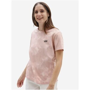 Světle růžové dámské vzorované tričko VANS