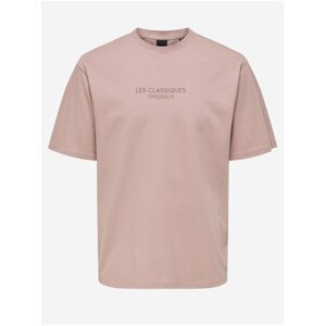 Růžové tričko ONLY & SONS Les Classiques