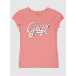 Růžové holčičí tričko s logem GAP