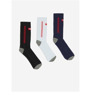 Sada tří párů ponožek v modré, bílé a černé barvě Diesel