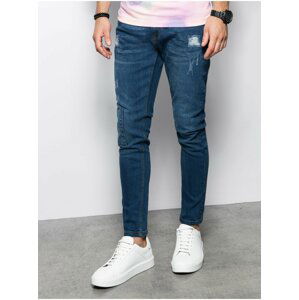 Tmavě modré pánské skinny fit džíny Ombre Clothing P1060