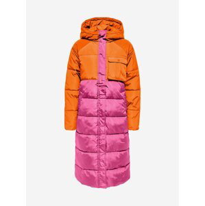 Růžovo-oranžový prošívaný kabát ONLY Becca