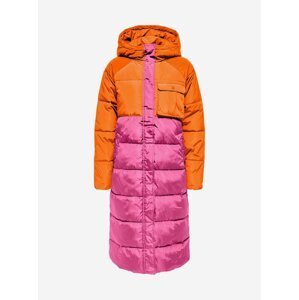 Růžovo-oranžový prošívaný kabát ONLY Becca