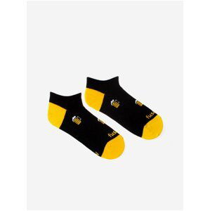 Žluto-černé vzorované ponožky Fusakle Pivní Salon
