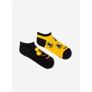 Žluto-černé vzorované ponožky Fusakle Včelín
