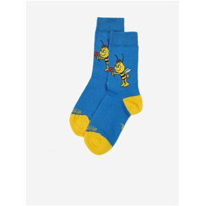 Žluto-modré vzorované dětské ponožky Fusakle Včelka Mája