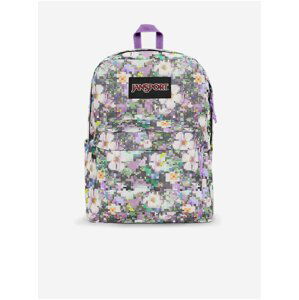 Černo-růžový dámský květovaný batoh Jansport Superbreak Plus