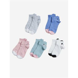 Sada pěti párů dětských barevných vzorovaných ponožek Marks & Spencer