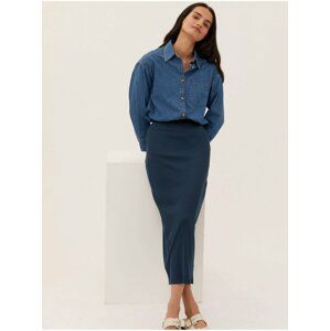 Tmavě modrá dámská pouzdrová maxi sukně Marks & Spencer