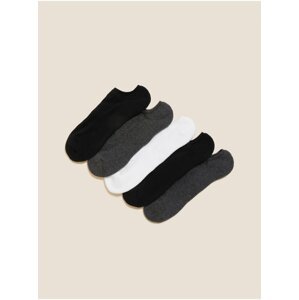 Sada pěti párů unisex ponožek v černé, šedé a bílé barvě Marks & Spencer