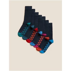 7 párů ponožek Cool & Fresh™ s vysokým podílem bavlny Marks & Spencer námořnická modrá