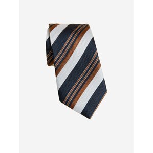 Bílo-hnědá pánská pruhovaná kravata Marks & Spencer