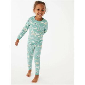 Tyrkysové holčičí vzorované pyžamo Marks & Spencer