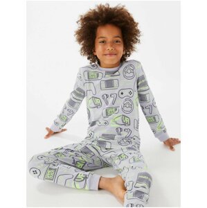 Šedé dětské vzorované pyžamo Marks & Spencer