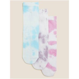 Batikované ponožky s vysokým podílem bavlny, 3 páry Marks & Spencer vícebarevná