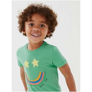 Zelené dětské tričko s potiskem Marks & Spencer