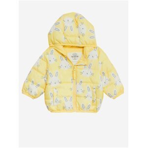 Žlutá holčičí vzorovaná voděodpudivá zimní bunda Marks & Spencer