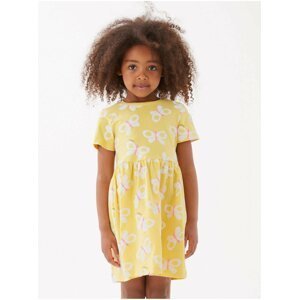 Žluté holčičí vzorované šaty Marks & Spencer