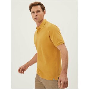 Žluté pánské polo tričko z čisté bavlny Marks & Spencer