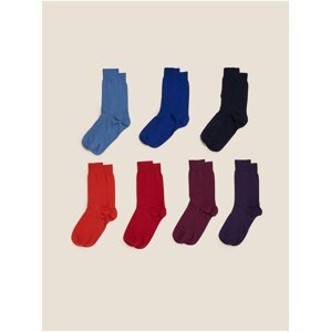 Sada sedmi párů barevných pánských ponožek Cool & Fresh™ s vysokým podílem bavlny Marks & Spencer