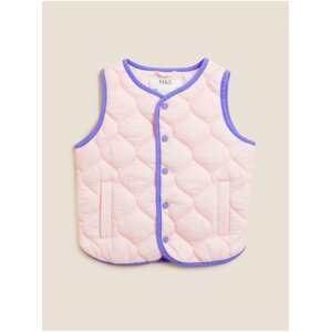 Růžová holčičí zateplená vesta Marks & Spencer