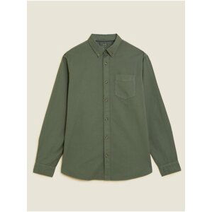 Zelená pánská košile z čisté bavlny Marks & Spencer