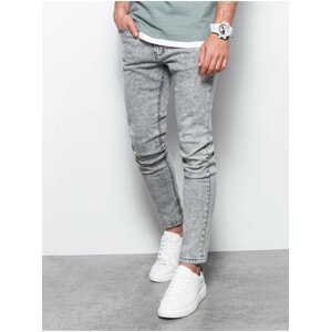 Šedé pánské skinny fit džíny Ombre Clothing P1062