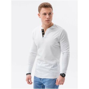 Bílé pánské tričko Ombre Clothing L133