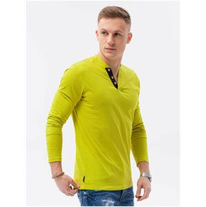 Žluté pánské tričko Ombre Clothing L133